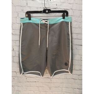 Indigenous Freedom Mens Size Medium Grey/White/Mint Swim Shorts.